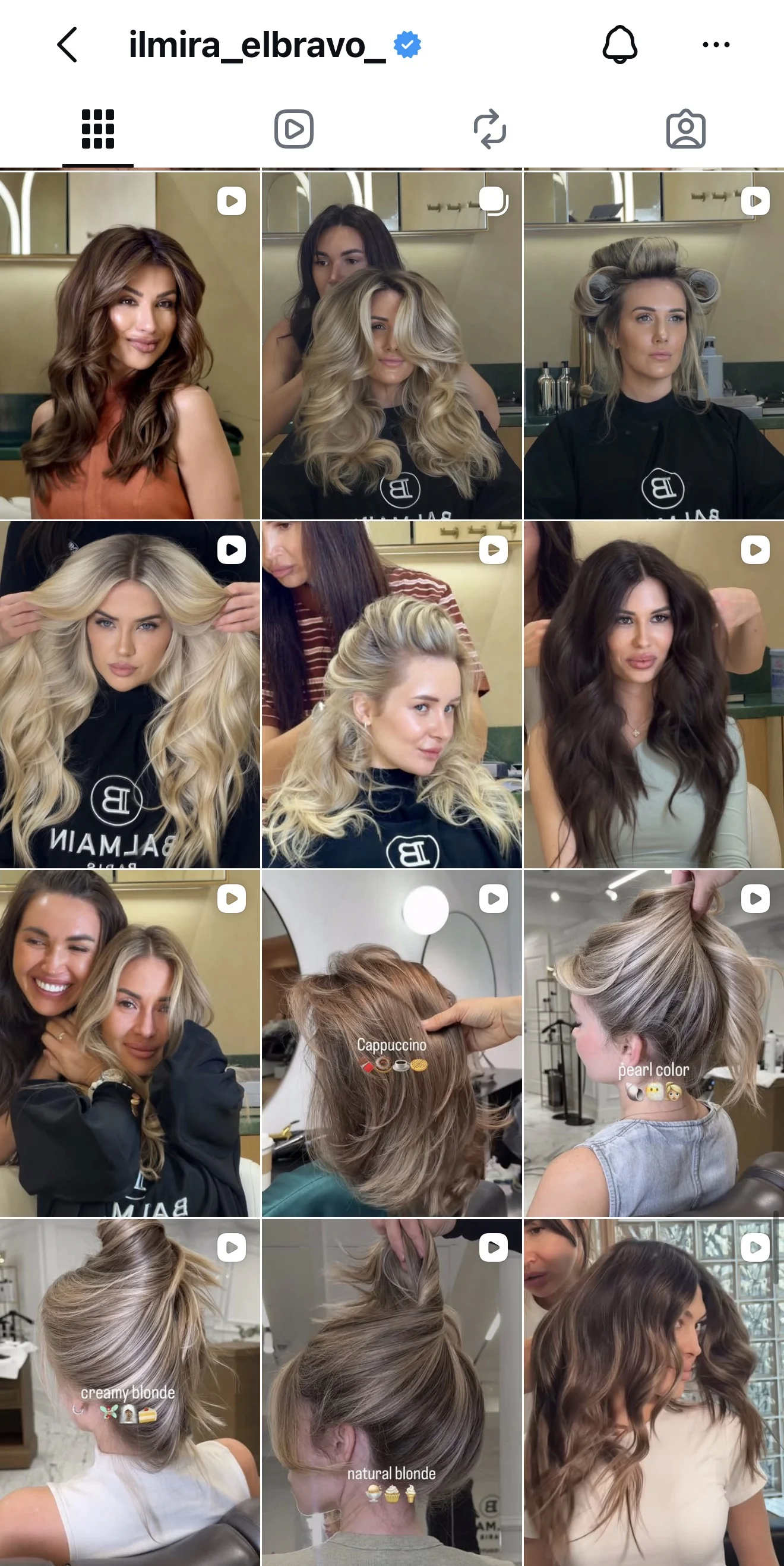 Ilmira Elbravo Instagram grid